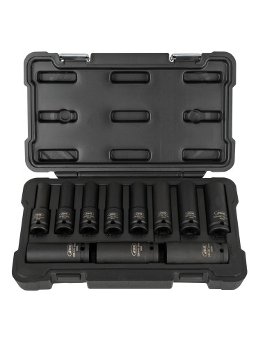 SET DE 11 VASOS DE IMPACTO LARGOS DE 12 CANTOS DE 1/2"