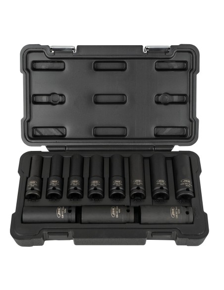 SET DE 11 VASOS DE IMPACTO LARGOS DE 12 CANTOS DE 1/2"