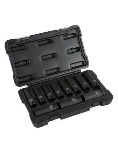 SET DE 11 VASOS DE IMPACTO LARGOS DE 12 CANTOS DE 1/2"