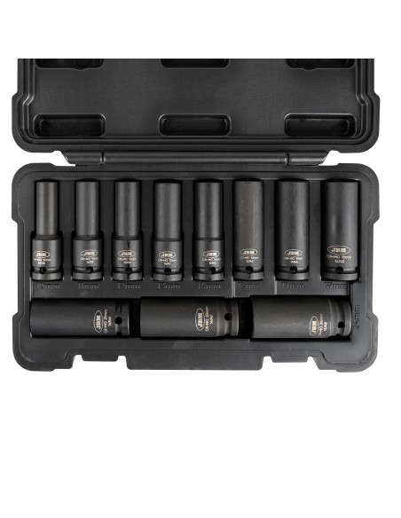 SET DE 11 VASOS DE IMPACTO LARGOS DE 12 CANTOS DE 1/2"