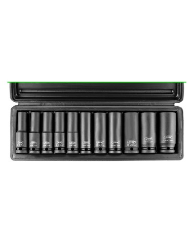 SET DE 11 VASOS DE IMPACTO HEXAGONAL DE 1/2"
