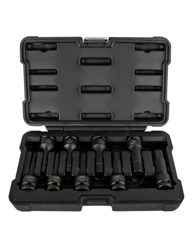 SET DE 9 PUNTAS DE IMPACTO HEXAGONALES DE 1/2"