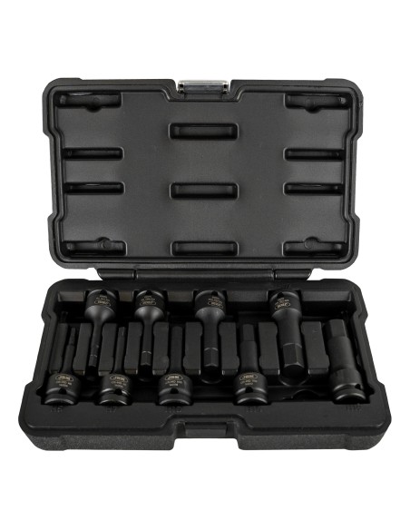 SET DE 9 PUNTAS DE IMPACTO HEXAGONALES DE 1/2"