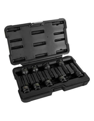 SET DE 9 PUNTAS DE IMPACTO HEXAGONALES DE 1/2"