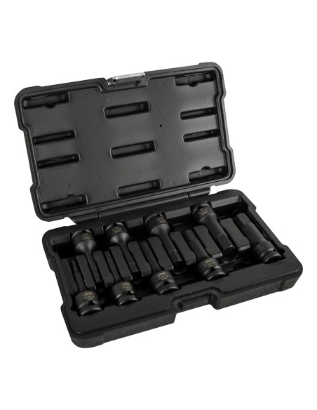 SET DE 9 PUNTAS DE IMPACTO HEXAGONALES DE 1/2"
