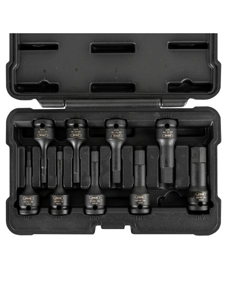 SET DE 9 PUNTAS DE IMPACTO HEXAGONALES DE 1/2"