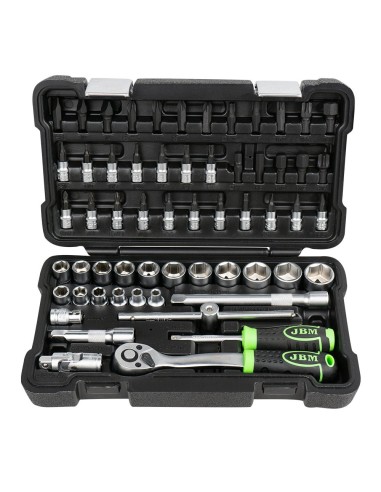 ESTUCHE DE HERRAMIENTAS DE 59 PIEZAS CON VASOS HEXAGONALES 3/8" CINCADO