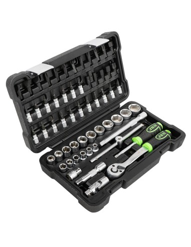 ESTUCHE DE HERRAMIENTAS DE 59 PIEZAS CON VASOS HEXAGONALES 3/8" CINCADO