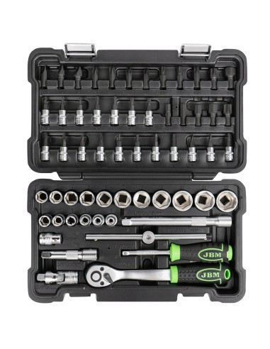 ESTUCHE DE HERRAMIENTAS DE 59 PIEZAS CON VASOS HEXAGONALES 3/8" CINCADO
