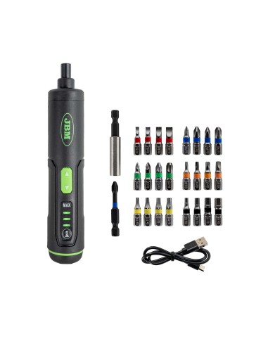 ATORNILLADOR A BATERÍA DE 3 VELOCIDADES CON PUNTAS