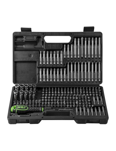 MALETÍN DE 208 PUNTAS Y ADAPTADOR DESTORNILLADOR DE 1/4"
