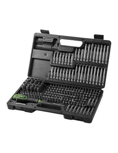 MALETÍN DE 208 PUNTAS Y ADAPTADOR DESTORNILLADOR DE 1/4"