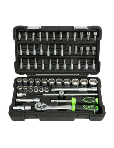 ESTUCHE DE HERRAMIENTAS DE 59 PIEZAS CON VASOS DE 12 CANTOS DE 3/8" CINCADO
