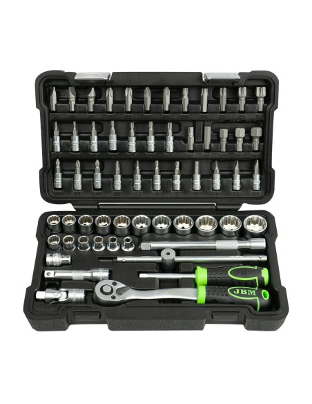 ESTUCHE DE HERRAMIENTAS DE 59 PIEZAS CON VASOS DE 12 CANTOS DE 3/8" CINCADO