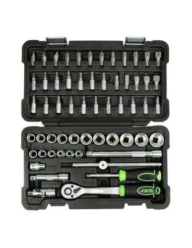 ESTUCHE DE HERRAMIENTAS DE 59 PIEZAS CON VASOS DE 12 CANTOS DE 3/8" CINCADO