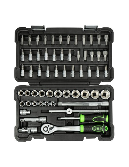 ESTUCHE DE HERRAMIENTAS DE 59 PIEZAS CON VASOS DE 12 CANTOS DE 3/8" CINCADO