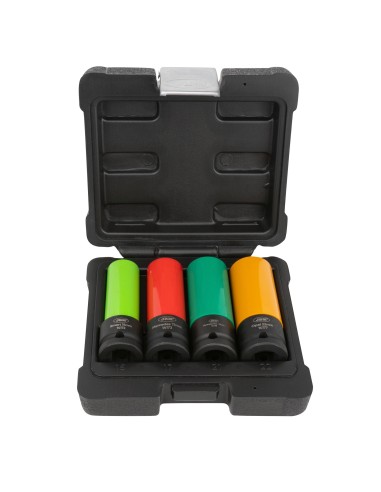 SET DE 4 VASOS DE IMPACTO DE 1/2" PARA LLANTAS DE ALEACIÓN
