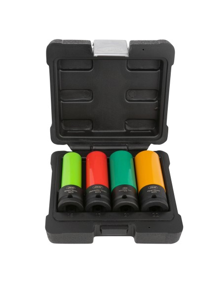 SET DE 4 VASOS DE IMPACTO DE 1/2" PARA LLANTAS DE ALEACIÓN