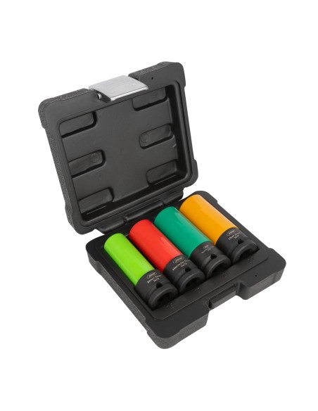 SET DE 4 VASOS DE IMPACTO DE 1/2" PARA LLANTAS DE ALEACIÓN