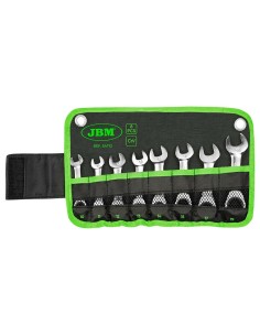 SET DE 8 LLAVES COMBINADAS CORTAS CON TRINQUETE