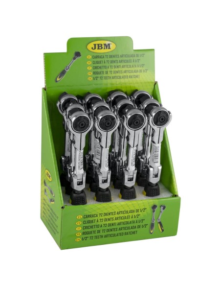 CARRACA DE 1/2" ARTICULADA CON CABEZAL DE 72 DIENTES 172MM