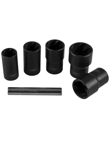 SET DE VASOS TWIST DE 1/2" PARA EXTRACCIÓN DE TUERCAS/TORNILLOS DE SEGURIDAD