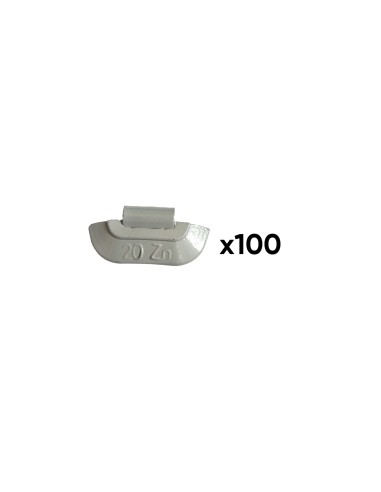 CAJA DE 100 CONTRAPESAS ZINC GRAPA 20GR. ESPECIAL LLANTA UNIVERSAL