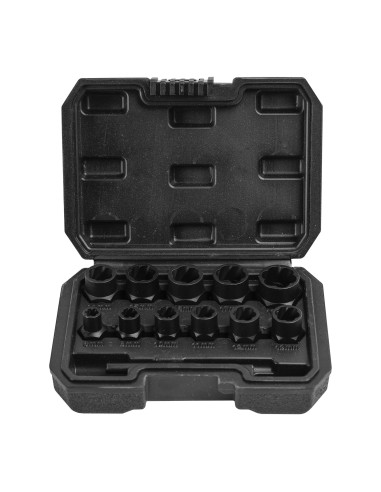 SET DE VASOS TWIST DE 3/8" PARA EXTRACCIÓN DE TUERCAS/TORNILLOS DE SEGURIDAD