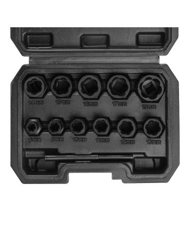 SET DE VASOS TWIST DE 3/8" PARA EXTRACCIÓN DE TUERCAS/TORNILLOS DE SEGURIDAD
