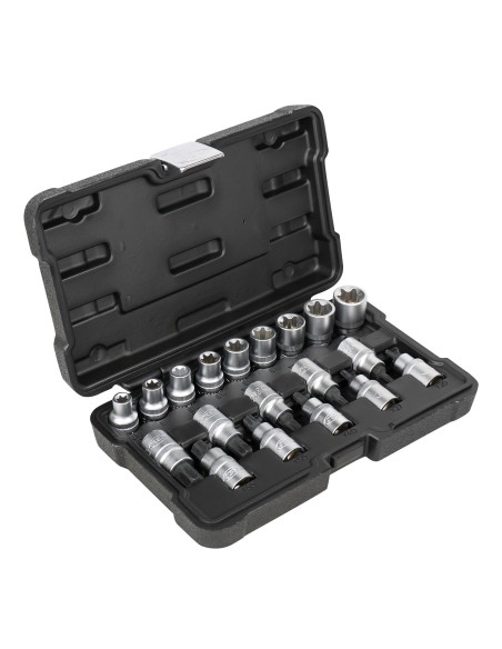 SET DE 19 VASOS Y PUNTAS TORX DE 1/2"