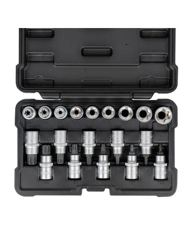 SET DE 19 VASOS Y PUNTAS TORX DE 1/2"