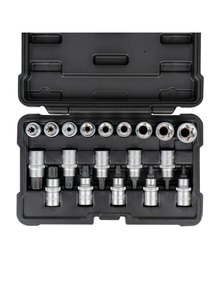 SET DE 19 VASOS Y PUNTAS TORX DE 1/2"