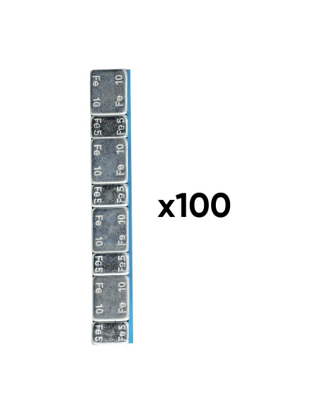 CAJA DE 100 CONTRAPESAS ADHESIVAS DE HIERRO 60GR 4X10GR 4X5GR