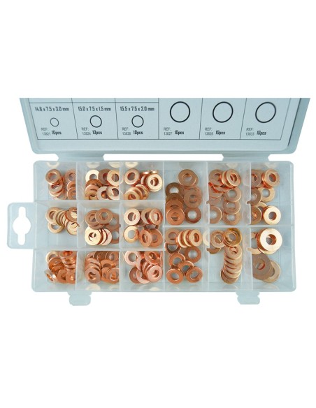 ESTUCHE DE ARANDELAS DE COBRE PARA INYECTOR 150PCS