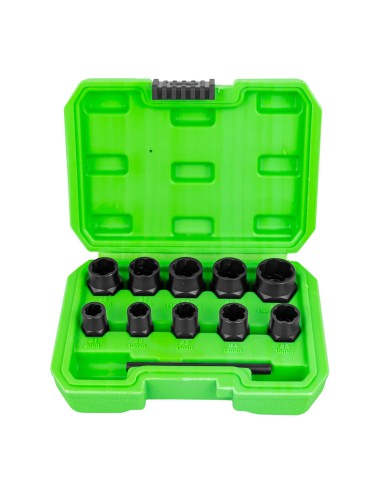 SET DE VASOS TWIST DE 3/8" PARA EXTRACCIÓN DE TUERCAS/TORNILLOS DE SEGURIDAD