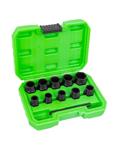 SET DE VASOS TWIST DE 3/8" PARA EXTRACCIÓN DE TUERCAS/TORNILLOS DE SEGURIDAD