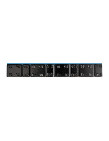 CAJA DE 100 CONTRAPESAS ADHESIVAS DE HIERRO - 60GR. (4X10G + 4X5G) - NEGRO