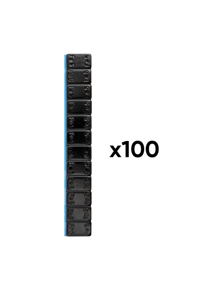 CAJA DE 100 CONTRAPESAS ADHESIVAS DE HIERRO 60GR (12X5G) NEGRO