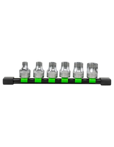 JUEGO DE 6 PUNTAS TORX INVIOLABLE CON VASO DE 1/2"