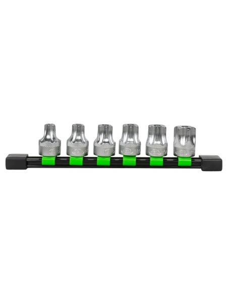 JUEGO DE 6 PUNTAS TORX INVIOLABLE CON VASO DE 1/2"