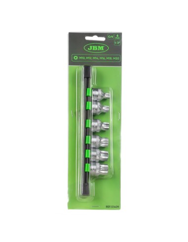 JUEGO DE 6 DE PUNTAS XZN DE 12 DIENTES INVIOLABLE CON VASO DE 1/2"