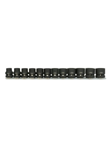 SET DE 12 VASOS DE IMPACTO HEXAGONALES DE PERFIL BAJO DE 1/2"