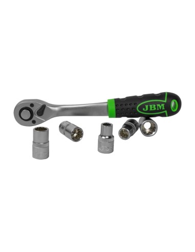 CARRACA DE 1/2" CON CABEZAL CON 72 DIENTES 255MM Y VASOS DE 12 CANTOS
