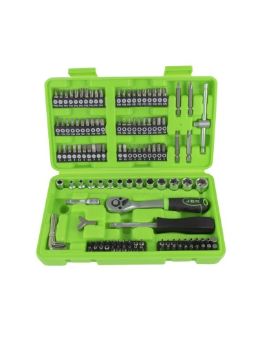 ESTUCHE DE HERRAMIENTAS DE 130 PIEZAS CON VASOS Y PUNTAS DE 1/4" CINCADO