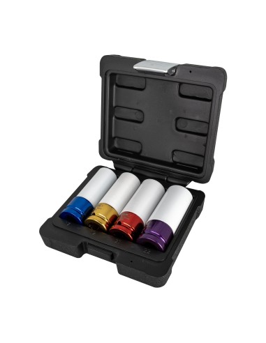 SET DE 4 VASOS DE IMPACTO DE 1/2" ESPECIAL EXTRACCIÓN RUEDAS