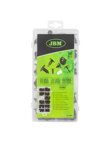 ESTUCHE DE CLIPS PLÁSTICOS FORD 169PCS