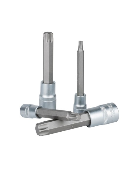 JUEGO DE 7 PUNTAS TORX CON VASO DE 3/8 Y 1/2"