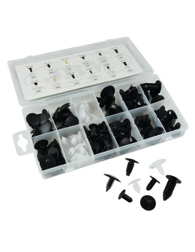 ESTUCHE DE CLIPS PLÁSTICOS UNIVERSALES 128PCS