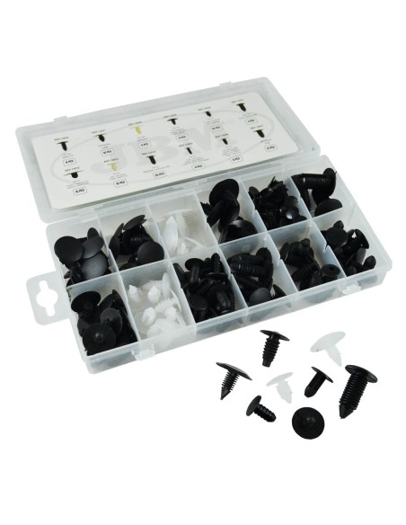ESTUCHE DE CLIPS PLÁSTICOS UNIVERSALES 128PCS
