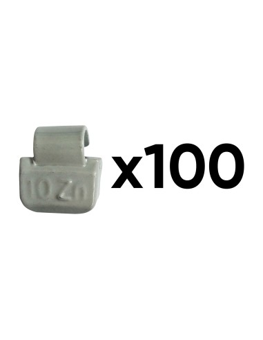 CAJA DE 100 CONTRAPESAS ZINC GRAPA 10GR. ESPECIAL LLANTA ALEACIÓN